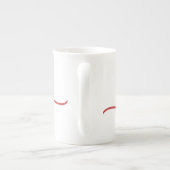 Minimalist Red Script Love Continuous Line Art Porselein Kop (Achterkant)