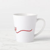 Minimalist Red Script Love Continuous Line Art Sma Latte Mok (Rechts)