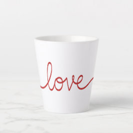 Minimalist Red Script Love Continuous Line Art Sma Latte Mok