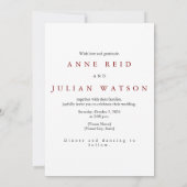 Minimalist Red Wedding Invitation with a photo (Dos)