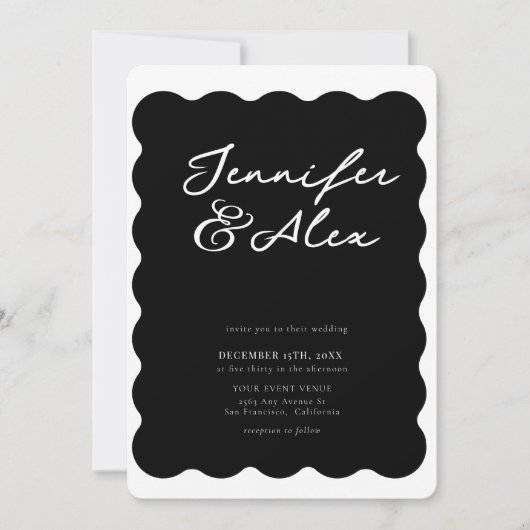Minimalist Retro Photo Collage Wedding Invitations (Devant)