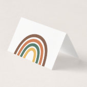 Minimalist Retro Rainbow Folded Table Place Card (Front)