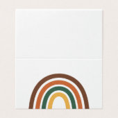 Minimalist Retro Rainbow Folded Table Place Card (Outside Unfolded)