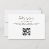 Minimalist Retro Sage Green Arch QR Code RSVP Card (Dos)
