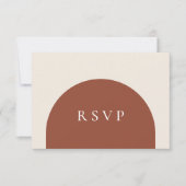 Minimalist Retro Terracotta Arch QR Code RSVP Card (Devant)