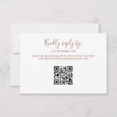 Minimalist Retro Terracotta Arch QR Code RSVP Card (Dos)