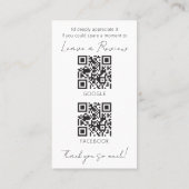Minimalist Review Request with QR Code Chic Creamy Visitekaartje (Achterkant)