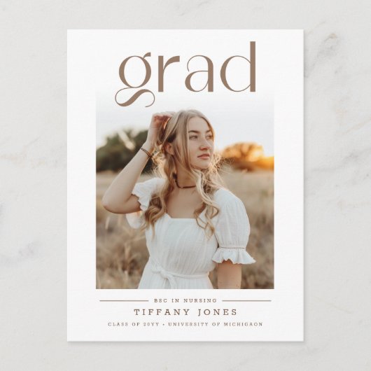 Minimalist RN Nurse Graduation Party Invitation Briefkaart (Voorkant)