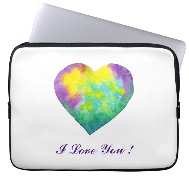 Minimalist  Romantic I Love You Laptop Sleeve (Voorkant)