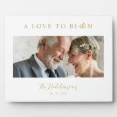 Minimalist Romantic Wedding Anniversary Faux GoLD Fotoplaat (Voorkant)