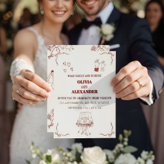 Minimalist Romantic Wedding Invitation Folie Uitnodiging