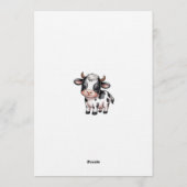 Minimalist Rose Beige Invitation Cow Birthday  (Dos)