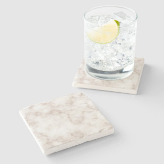 Minimalist Rose Gold and White Marble Stone Stenen Onderzetter