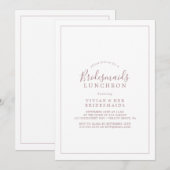 Minimalist Rose Gold Bridesmaids Luncheon Kaart (Voorkant / Achterkant)