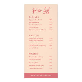 Minimalist Rose & Ivory Salon Beauty Price List  Reclamekaart