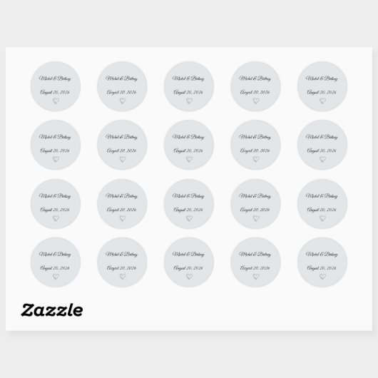 Minimalist Round Wedding Stickers (Feuille)