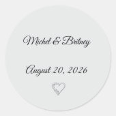 Minimalist Round Wedding Stickers (Devant)