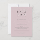 Minimalist RSVP Card Typography Dusky Rose Kaartje (Voorkant)