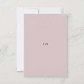 Minimalist RSVP Card Typography Dusky Rose Kaartje (Achterkant)