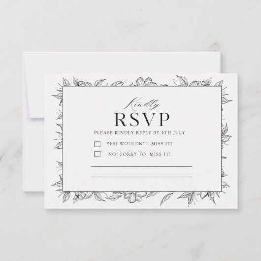 Minimalist RSVP Card | Wedding Response Card |  (Devant)