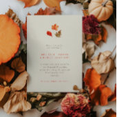 Minimalist Rustic Autumn Leaves Wedding Kaart
