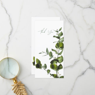 Minimalist Sage Eucalyptus Tall Thank You Card Bedankkaart