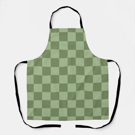 Minimalist Sage Green Checkerboard Pattern Schort (Voorkant)