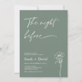 Minimalist Sage Green Floral Rehearsal Dinner Kaart (Voorkant)