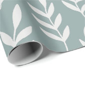 MINIMALIST SAGE GREEN LEAFY FOLIAGE BOTANIC CADEAUPAPIER (Rol Hoek)