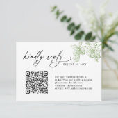 Minimalist Sage Green QR code Wedding RSVP Cards (Staand voorkant)