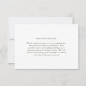 Minimalist Sage Green Script Simple Wedding Bedankkaart (Achterkant)