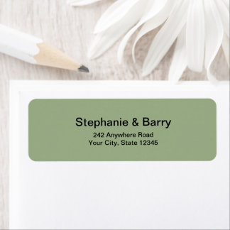 Minimalist Sage Green Wedding Return Address Etiket