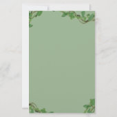 Minimalist Sage Greenery Bridal Shower Bingo Game  (Achterkant)