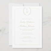 Minimalist Sage Laurel Wedding Invitation (Devant)