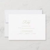 Minimalist Sage Wedding RSVP Cards (Devant)