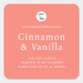 Minimalist Salmon Candle Product Label (Voorkant)