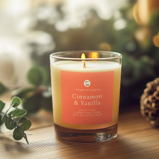 Minimalist Salmon Candle Product Label