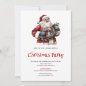 Minimalist Santa Claus Custom Holiday Dinner Kaart (Voorkant)