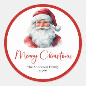 Minimalist Santa Claus Holiday Gift Label Sticker (Devant)