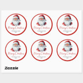 Minimalist Santa Claus Holiday Gift Label Sticker (Feuille)