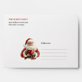 Minimalist Santa Claus Merry Christmas Envelope Envelop