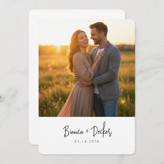 Minimalist Save The Date Card (Devant / Derrière)