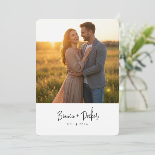 Minimalist Save The Date Card (Staand voorkant)