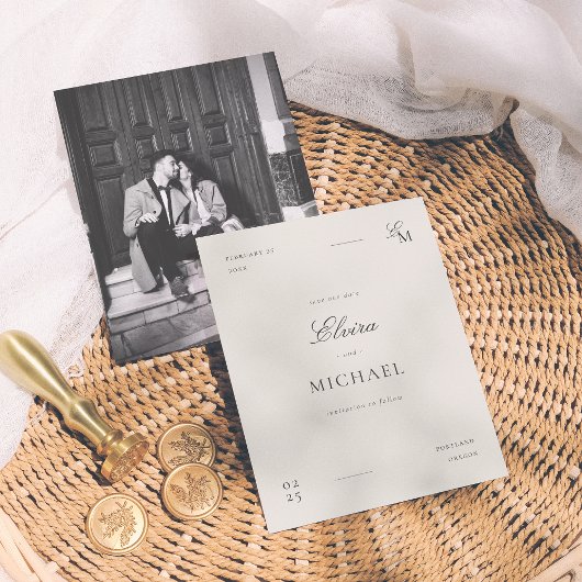 Minimalist Save The Date Ivory Editorial Wedding