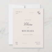 Minimalist Save The Date Ivory Editorial Wedding (Devant)