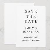 Minimalist Save the Date Kaart – Elegante Custom 5 (Voorkant / Achterkant)