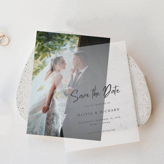 Minimalist Save The Date Vellum Invitation