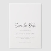 Minimalist Save The Date Vellum Invitation Vellum Uitnodigingen (Voorkant)