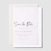 Minimalist Save The Date Vellum Invitation Vellum Uitnodigingen (Offset)