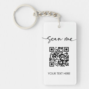 Minimalist Scan Me QR Code Logo Visitekaartje Sleutelhanger